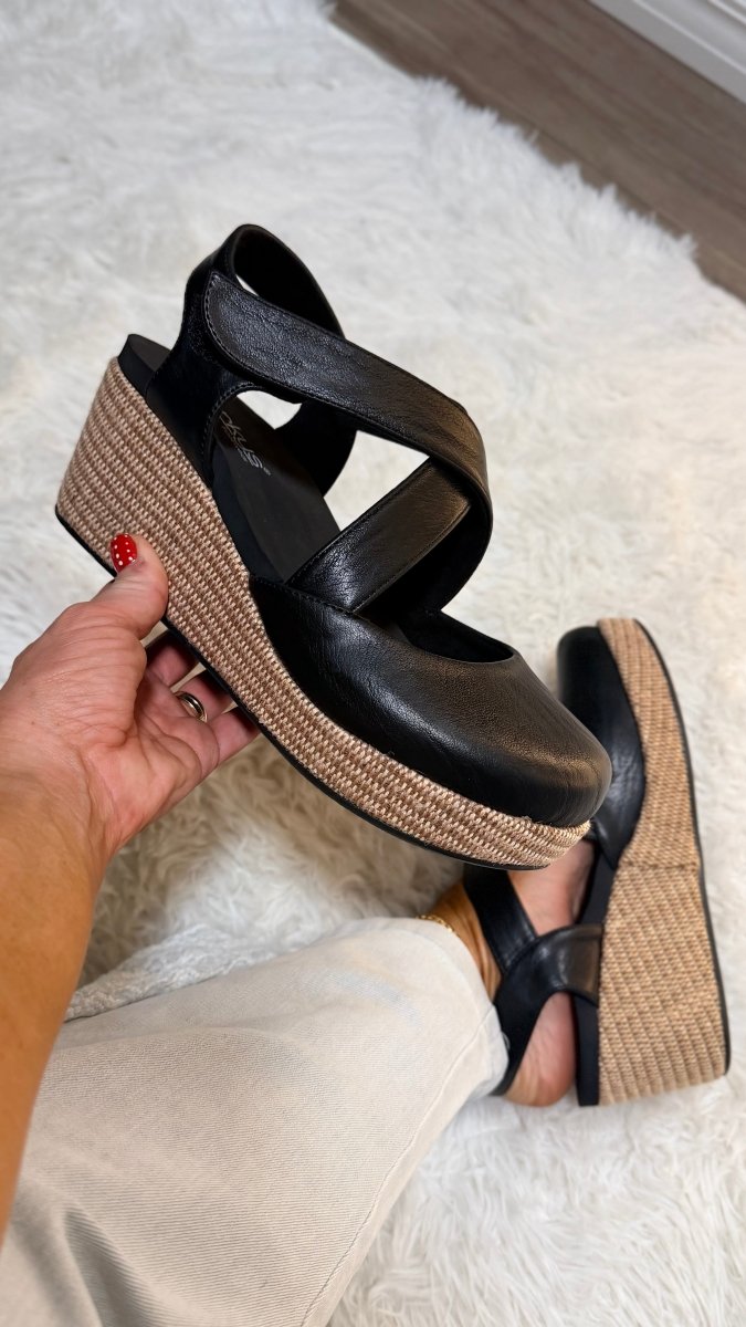 Corky's Black What's The Rush Wedges - Macoma Boutique302 Wedges & Heels