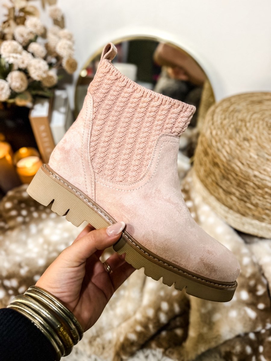 Corky's Blush Faux Suede Keep Me Warm Boots - Macoma Boutique303 Mules & Boots