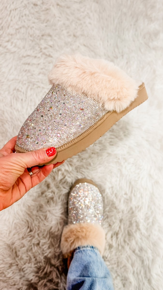 Corky's Clear Rhinestones Let's Order In Shoes - Macoma Boutique302 Wedges & Heels
