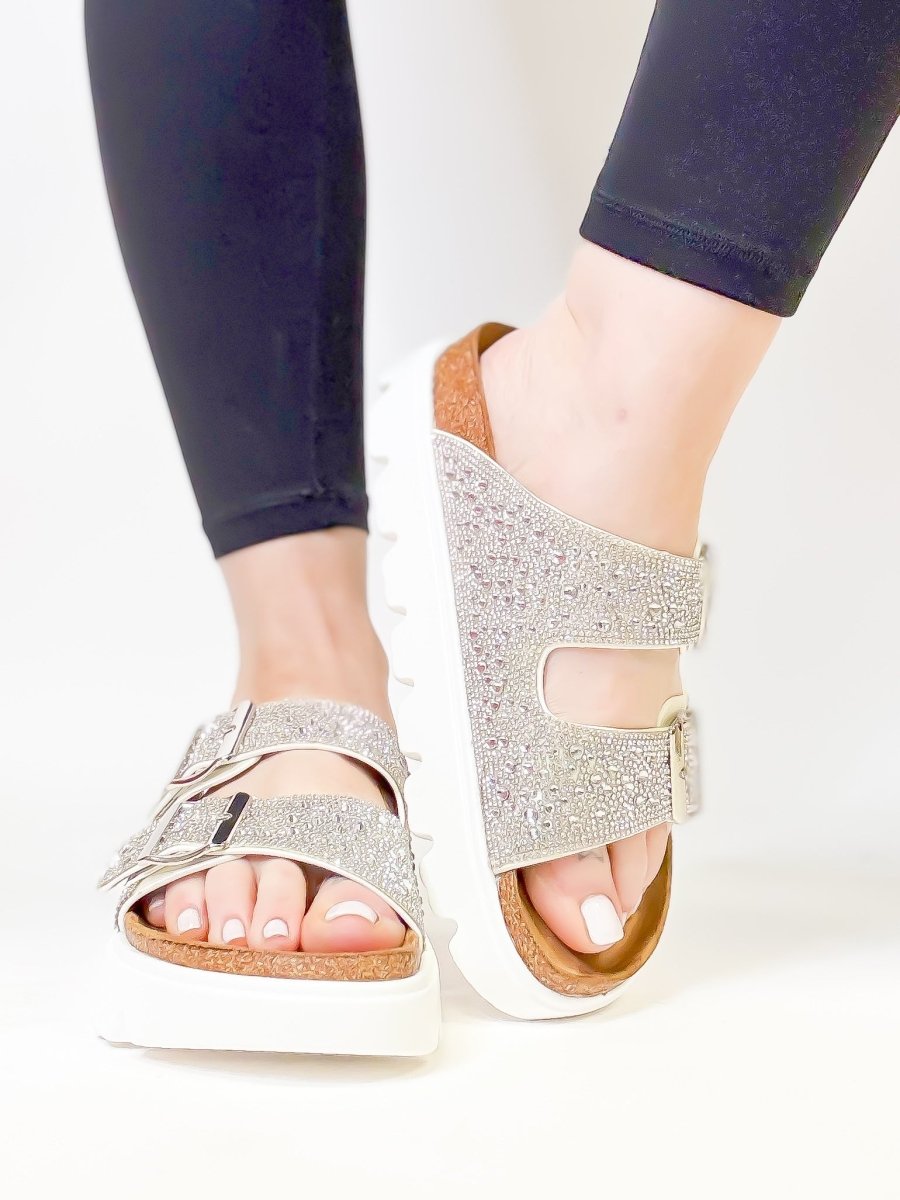 Corky's Clear Rhinestones Rumor Has It Sandals FINAL SALE - Macoma Boutique304 Sandals