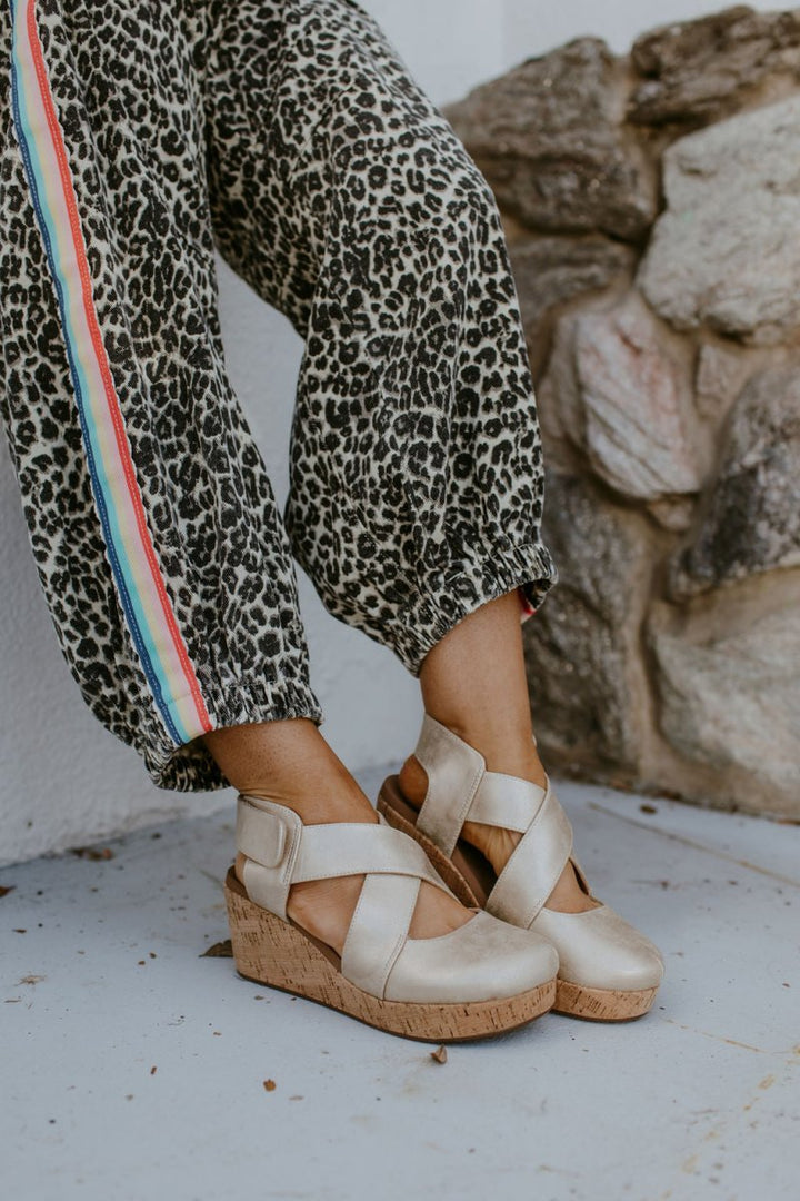 Corky's Gold Wash Metallic Case Closed Wedges - Macoma Boutique302 Wedges & Heels