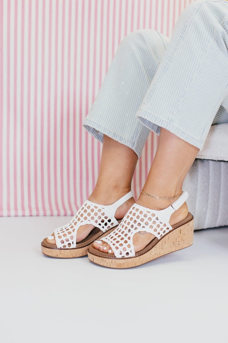 Corky's Ivory Woven 2 Carley Sandals - Macoma Boutique302 Wedges & Heels
