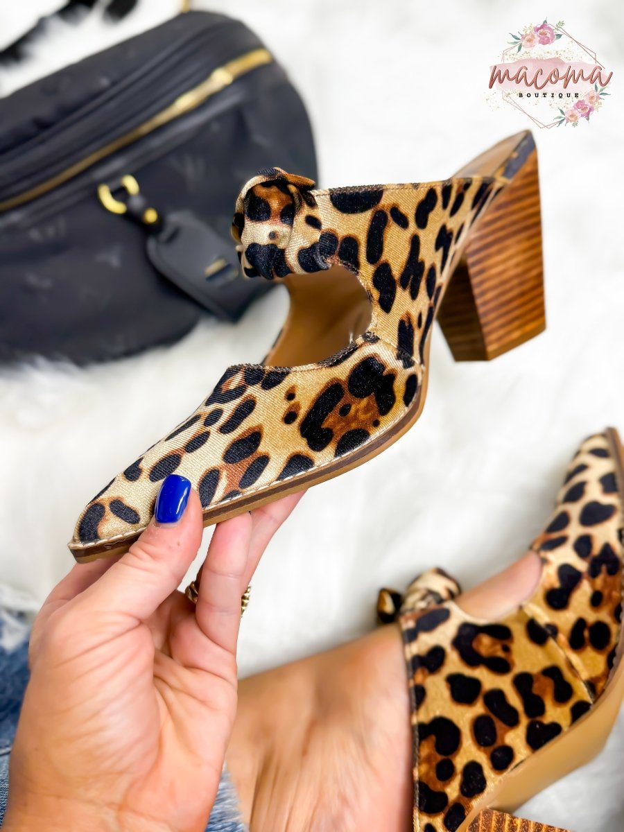 Corky's Leopard Velvet Knot Gonna Happen Shoes - Macoma Boutique302 Wedges & Heels