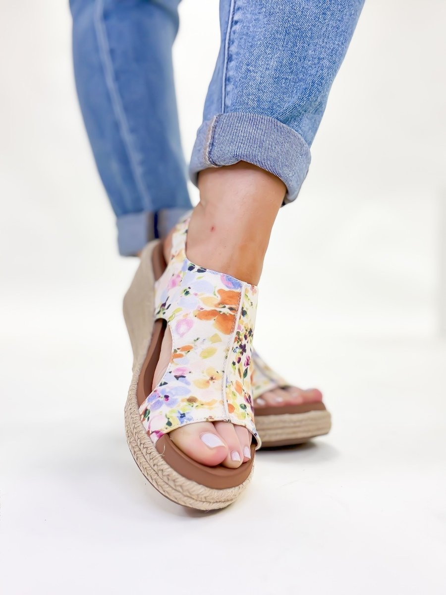 Corky's Natural Mini Floral Jute Carley Sandals - Macoma Boutique302 Wedges & Heels
