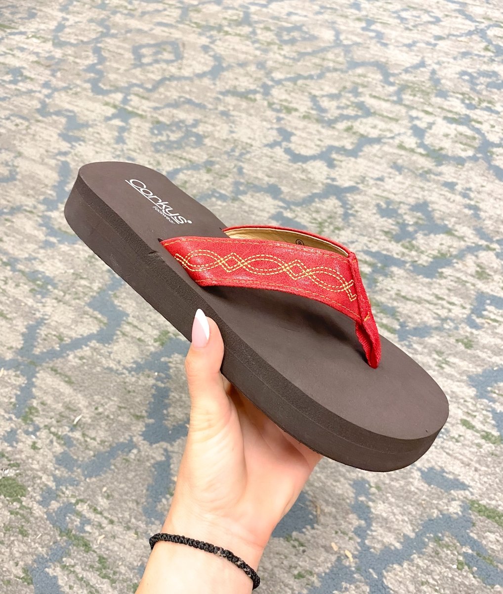 Corky's Red Overboard Sandals - Macoma Boutique304 Sandals