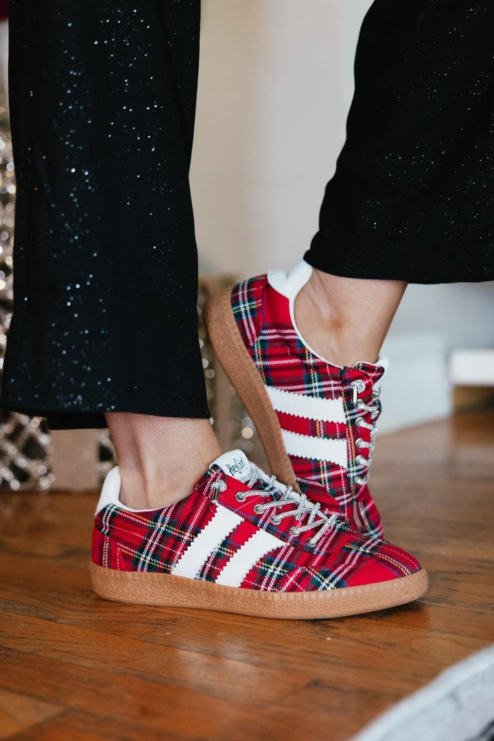 Corky's Red Plaid Heads Up Sneakers - Macoma Boutique301 Sneakers