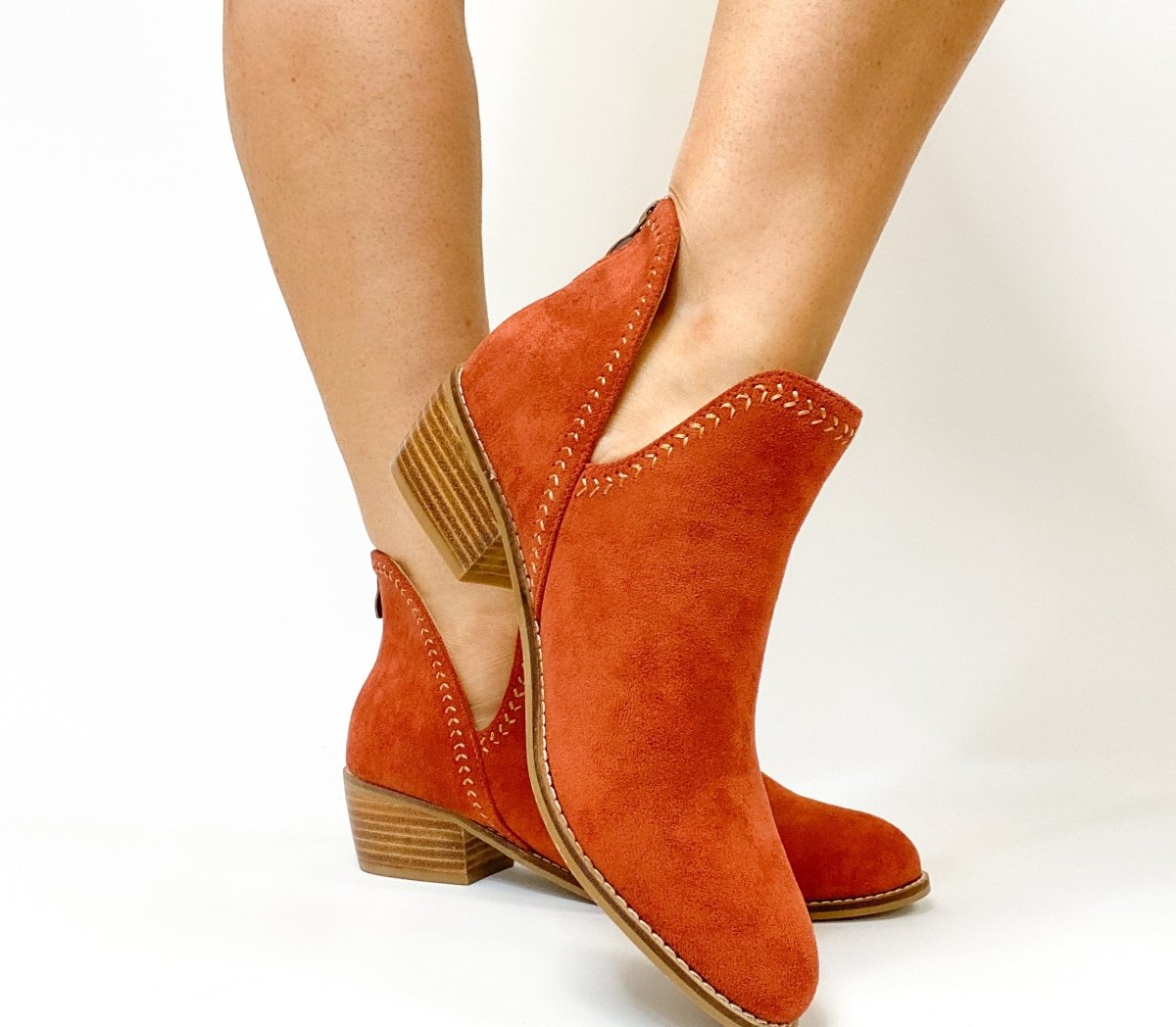 Corky's Rust Faux Suede Bluffin Boots - Macoma Boutique303 Mules & Boots