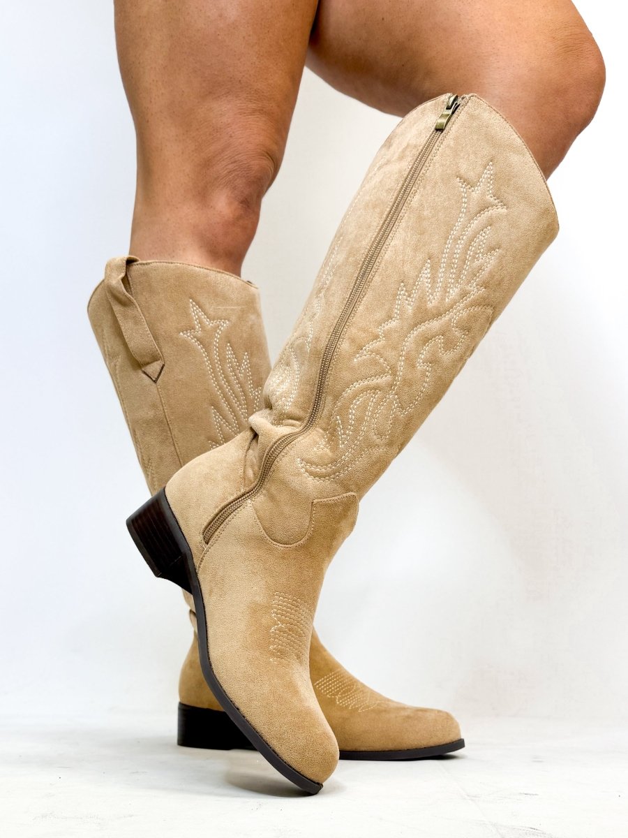Corky's Sand Faux Suede Howdy Hunny Boots - Macoma Boutique303 Mules & Boots