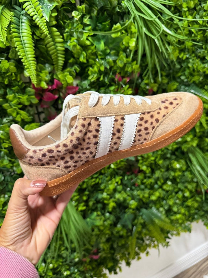 Corky's Sand Mini Leopard Heads Up Sneakers - Macoma Boutique301 Sneakers