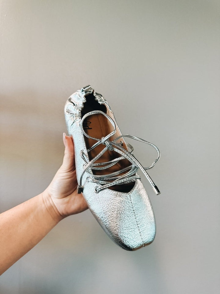 Corky's Silver Tied Up Flats - Macoma Boutique305 Flats
