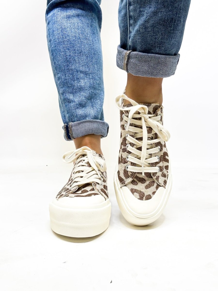 Corky's Tan Sparkle Leopard Take the Lead Shoes FINAL SALE - Macoma Boutique301 Sneakers