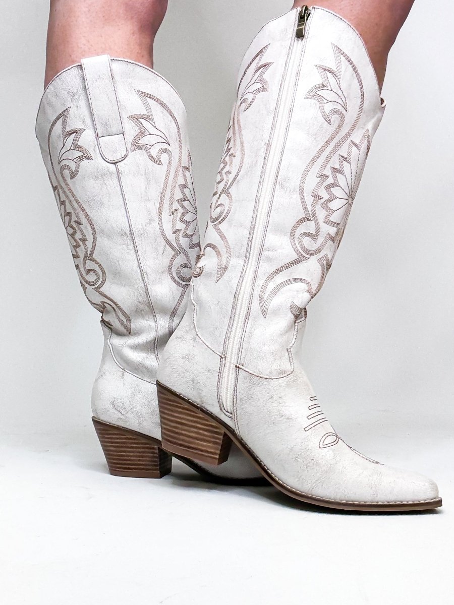Corky's White Crackle Just In Case Boots - Wide Calf - Macoma Boutique303 Mules & Boots