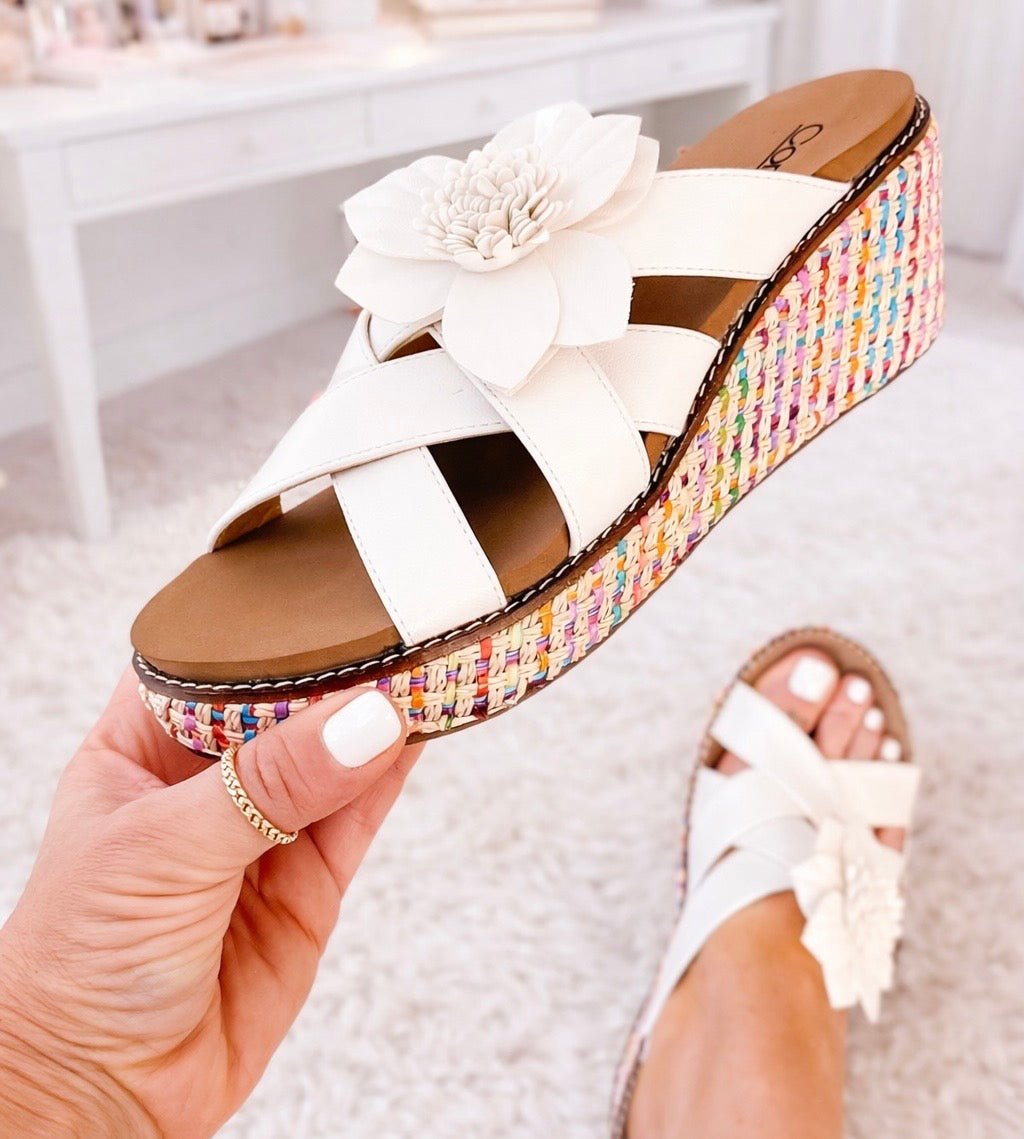 Corky's White Heartbreaker Sandals - Macoma Boutique304 Sandals