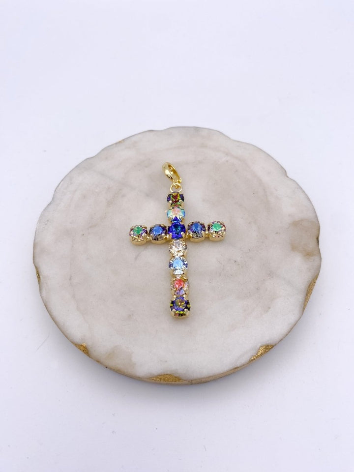 Cross Charm in Blue Skies and Sparkle - Macoma Boutique310 Accessories/Jewelry