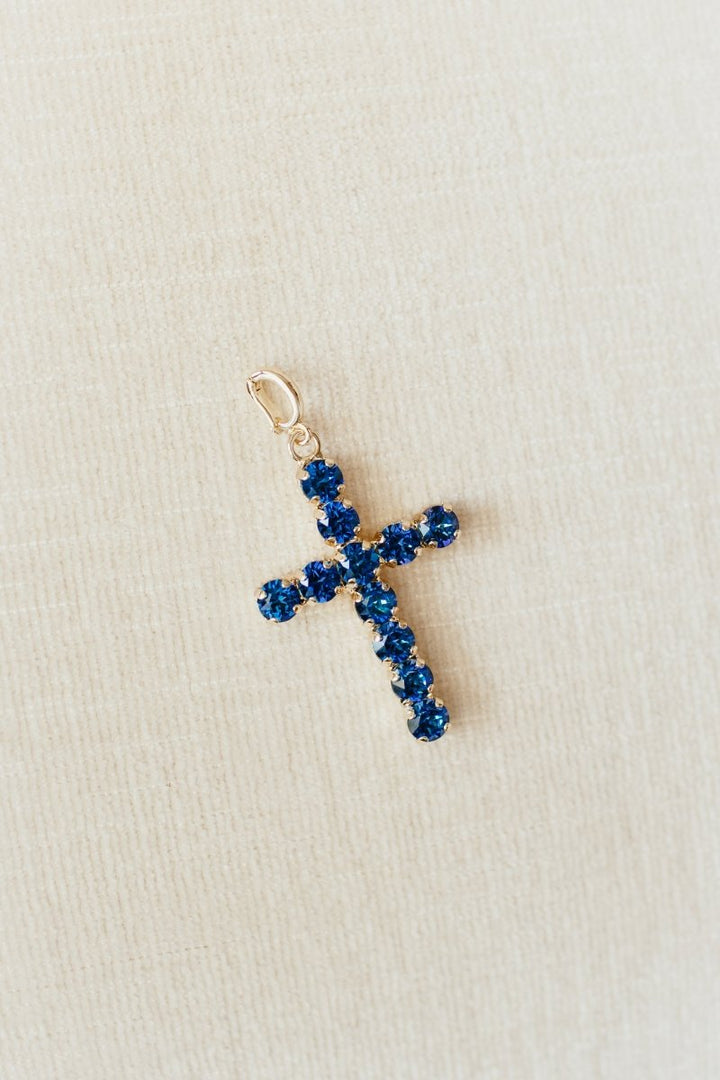 Cross Charm in Titanic Blue - Macoma Boutique315 Jewelry