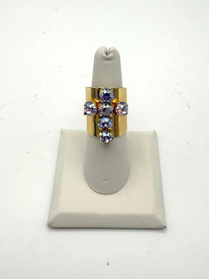 Cross Ring In Lilac - Macoma Boutique315 Jewelry