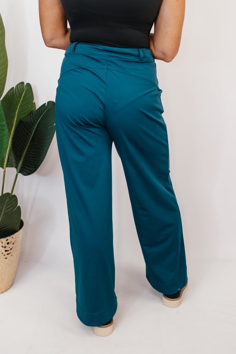 Elevate Everyday Pants In Teal - Reg & Curvy - Macoma Boutique210 Other Bottoms