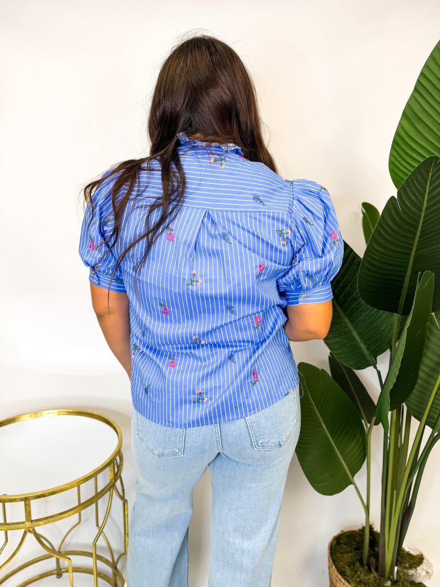Feeling Blue Top - Macoma Boutique100 Short Sleeve