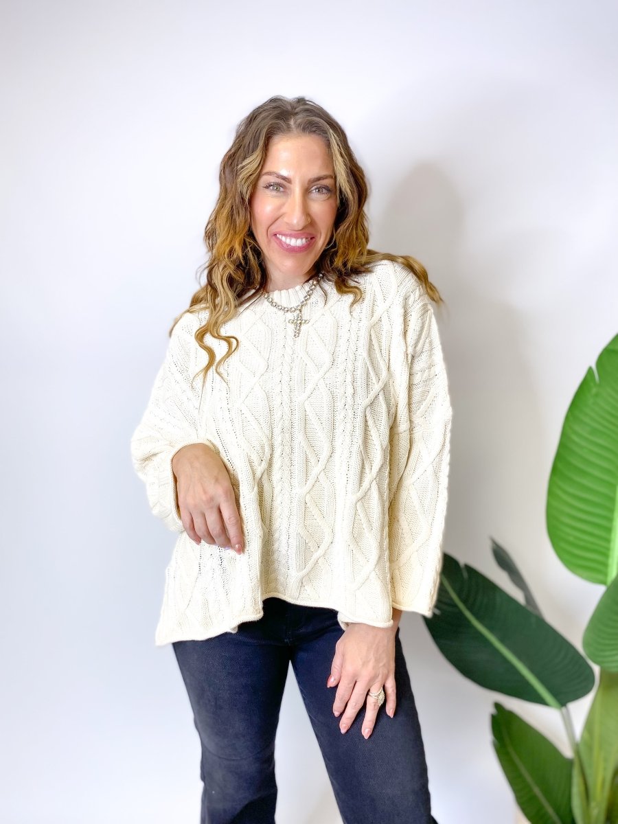 Fireside Cozy Sweater In Ivory - Macoma Boutique130 Sweaters