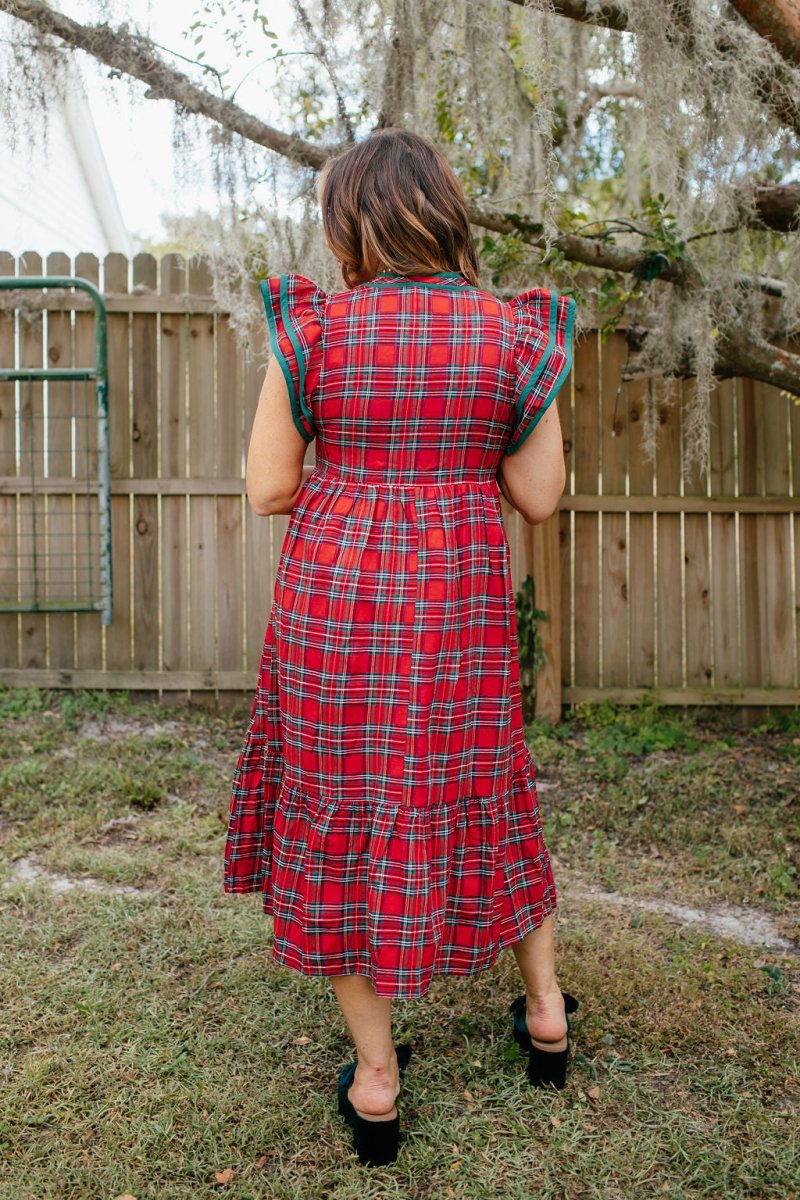 Fireside Plaid Dress - Reg & Curvy - Macoma Boutique250 Dresses