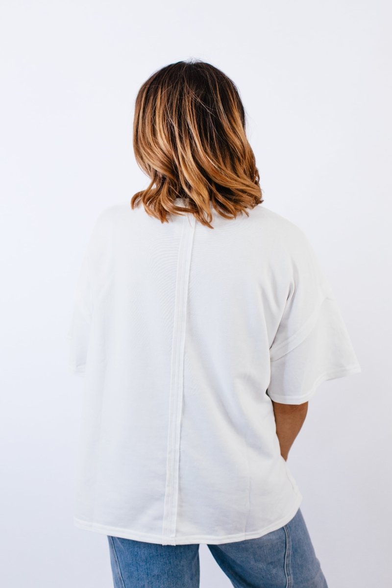 Flag Patches Top - FINAL SALE - Macoma Boutique100 Short Sleeve