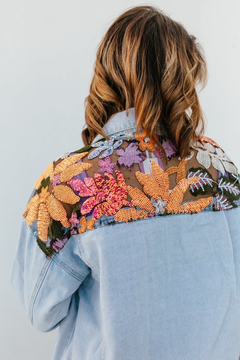 Gardens And Gems Denim Jacket - Macoma Boutique240 Jackets/Blazers