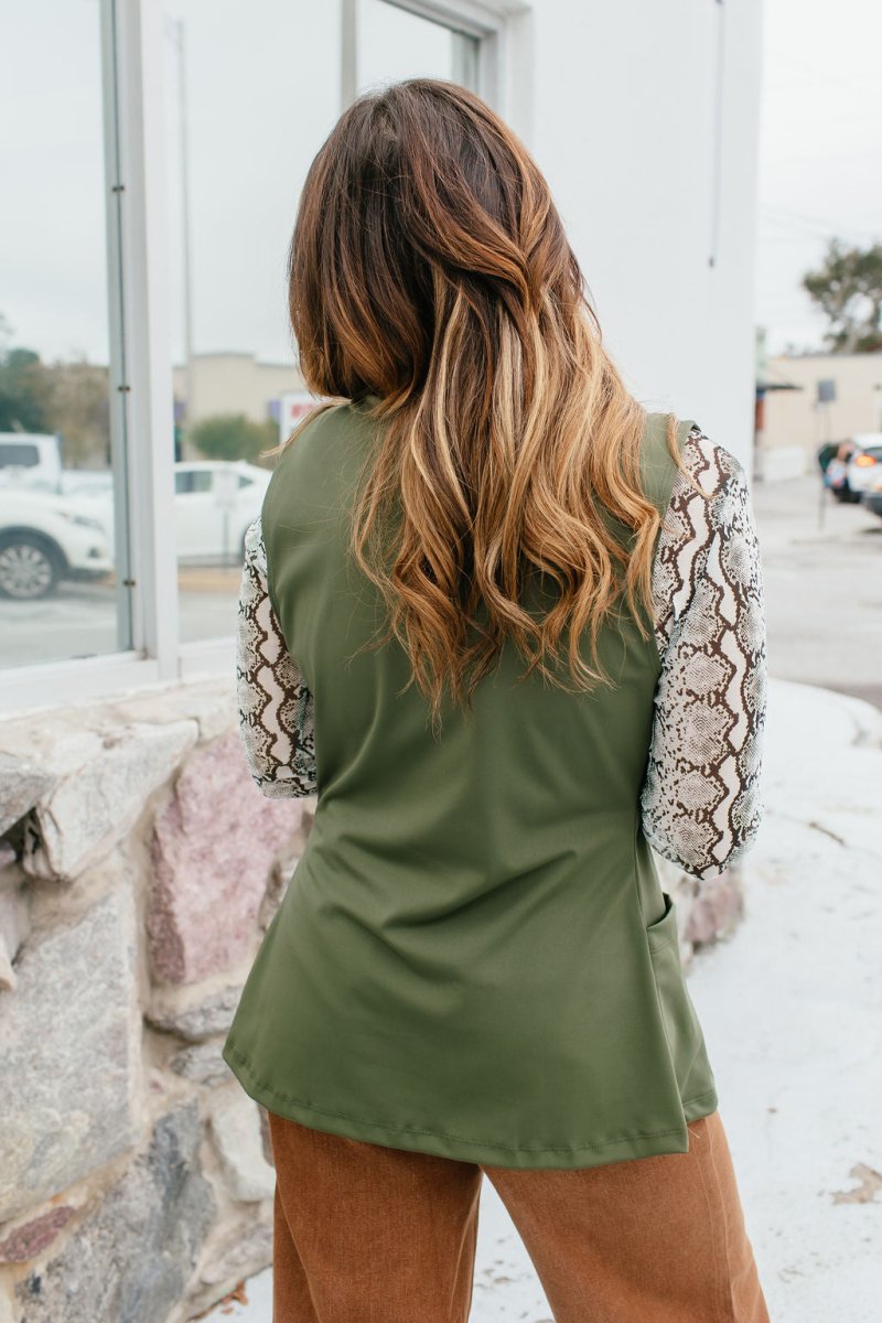 Get The Job Done Vest In Olive - Reg & Curvy - Macoma Boutique240 Jackets/Blazers