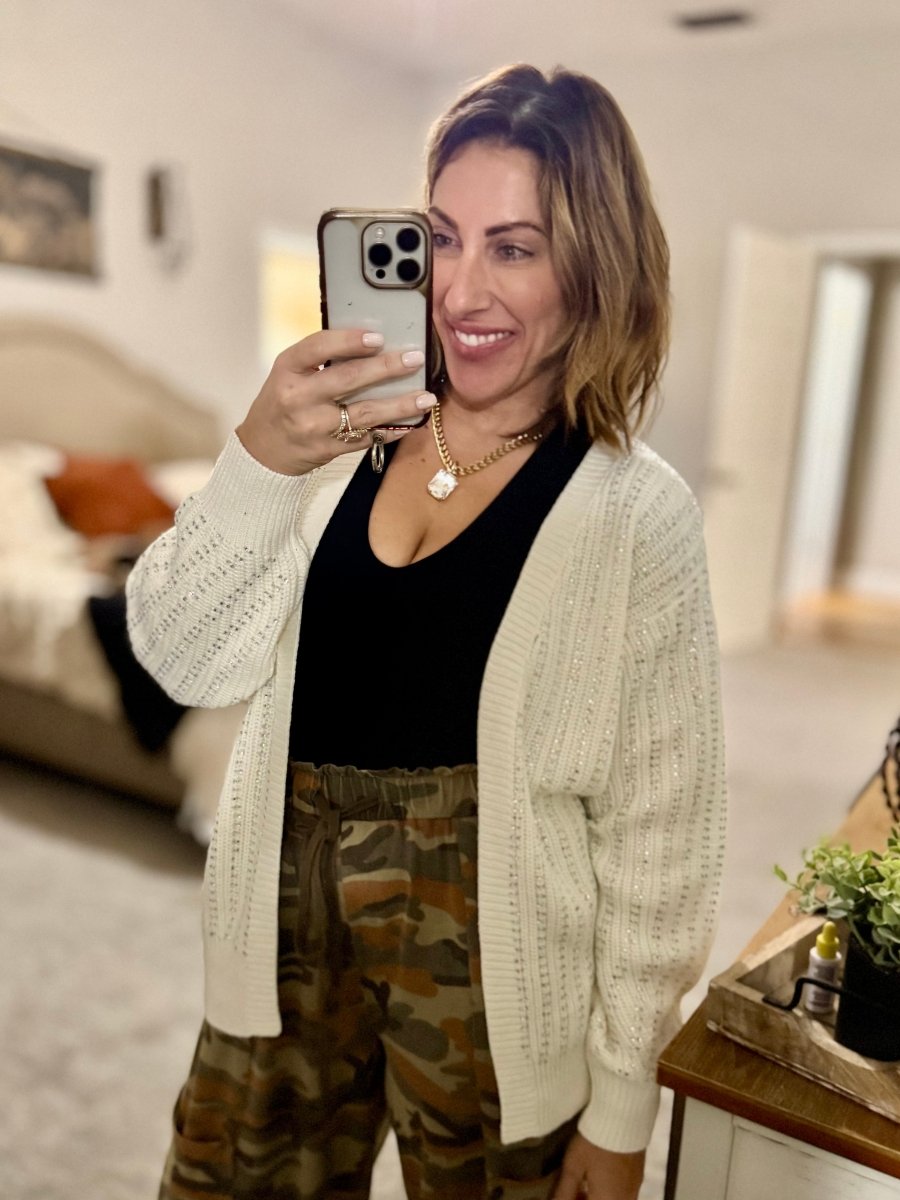 Girls Night Out Cardigan In Off White - Macoma Boutique220 Cardigans/Kimonos