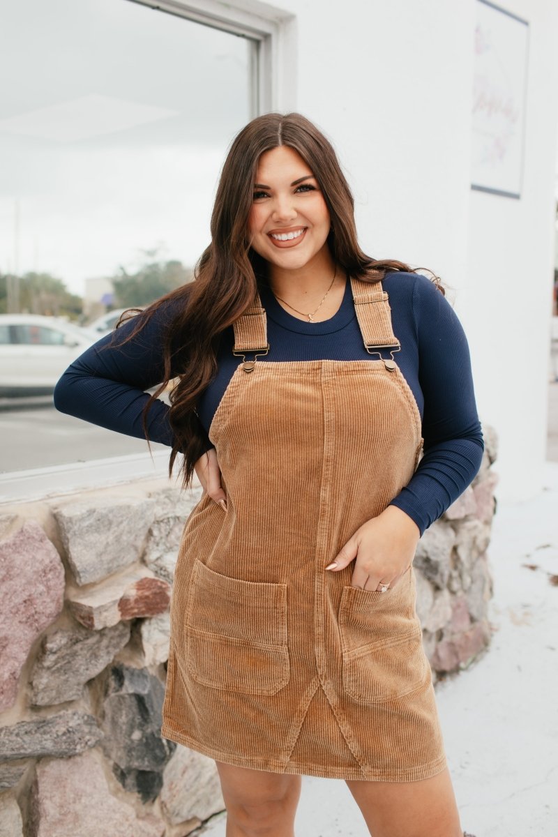 orange corduroy overall dress Orange Corduroy Overall Dress Hickory Ridge Boutique
