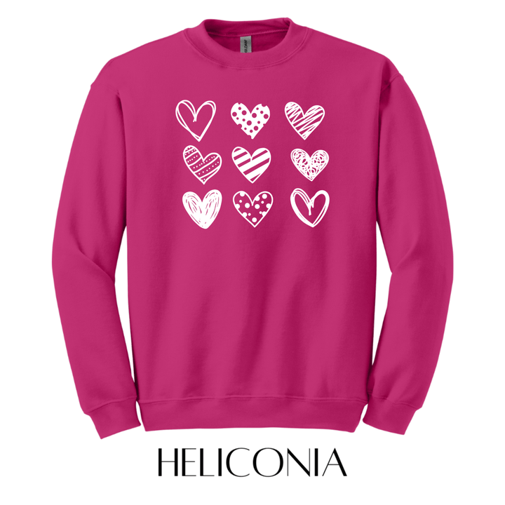 Heart Doodles Graphic Pullover - FINAL SALE - Macoma Boutique555 Presales