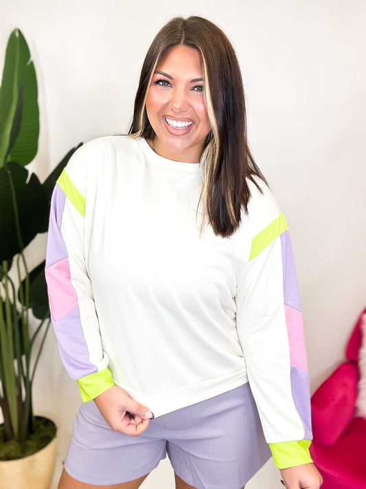 Once Around The Colorblock Pullover - Reg/Curvy- FINAL SALE