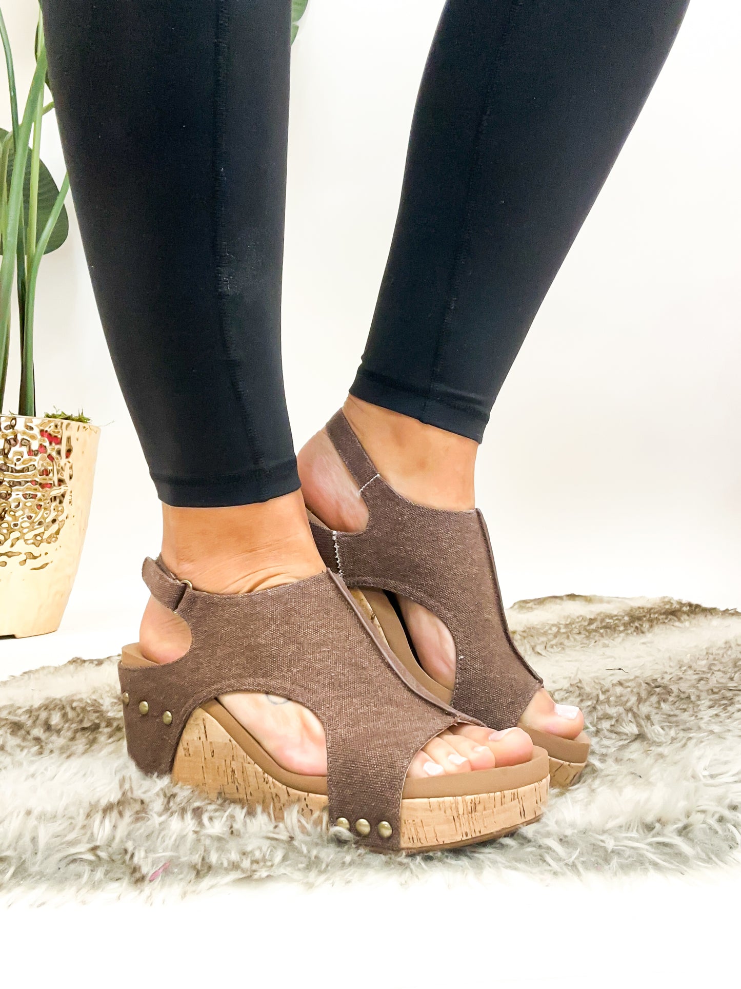 Corky's Brown Washed Canvas Carley Sandals