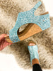 Corky's Turquoise Chunky Glitter Carley Sandals- FINAL SALE