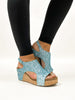 Corky's Turquoise Chunky Glitter Carley Sandals- FINAL SALE