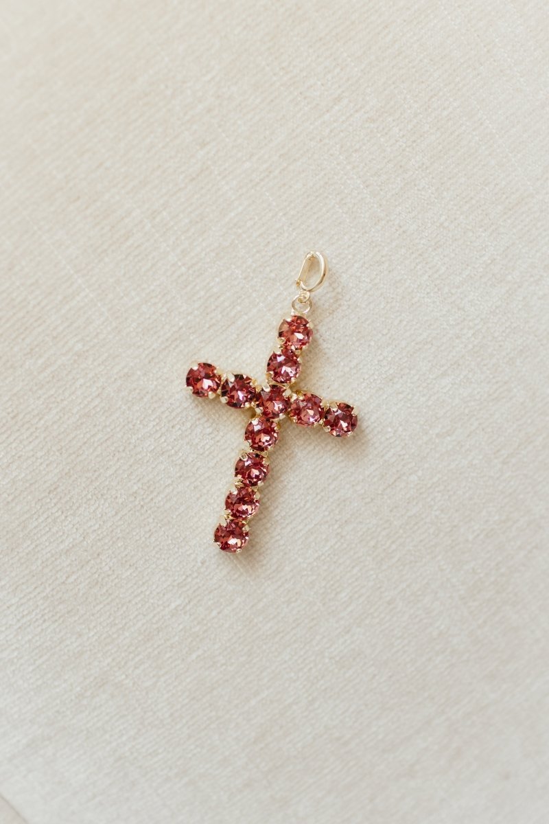 Large Cross Charm in Hot Pink - Macoma Boutique315 Jewelry