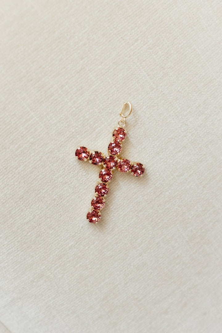 Large Cross Charm in Hot Pink - Macoma Boutique315 Jewelry