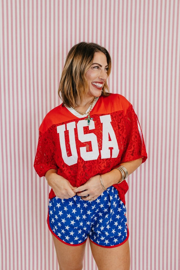 Liberty Lace USA Top - Reg & Curvy - Macoma Boutique140 Graphic Tees