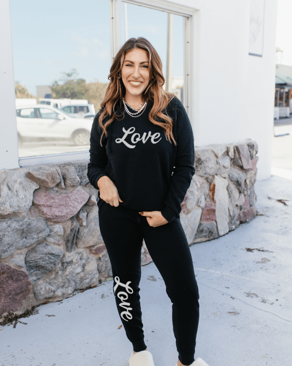 Love Graphic Hoodie In Black - FINAL SALE - Macoma Boutique555 Presales