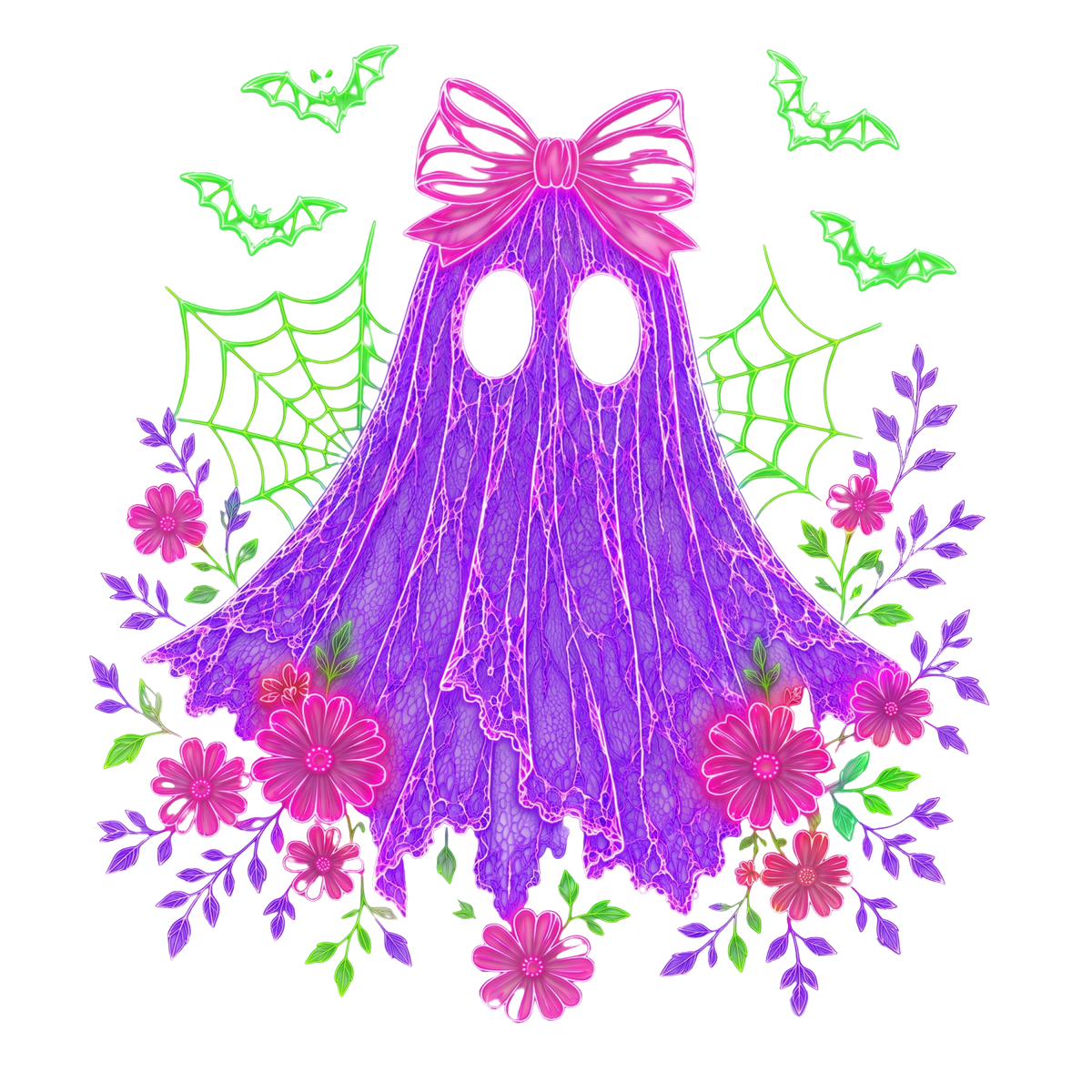 Neon Ghost Graphic Long Sleeve Tee - FINAL SALE - Macoma Boutique555 Presales