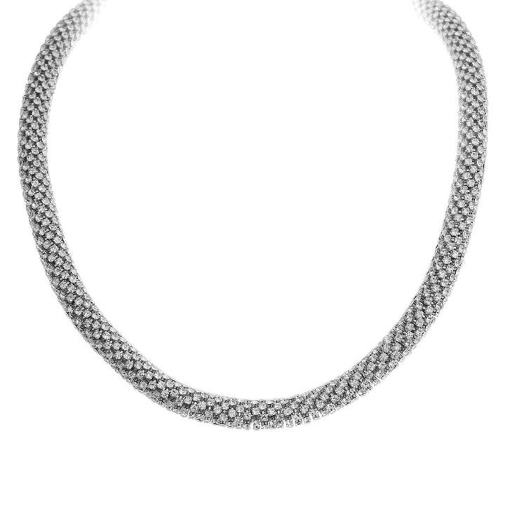Picture Perfect Tube Necklace In Silver Rhinestone - Macoma Boutique315 Jewelry