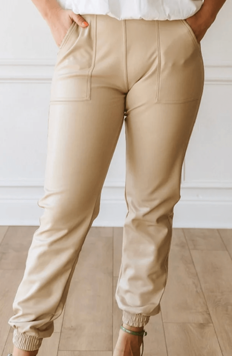 Power Move Faux Leather Joggers - FINAL SALE - Macoma Boutique210 Other Bottoms