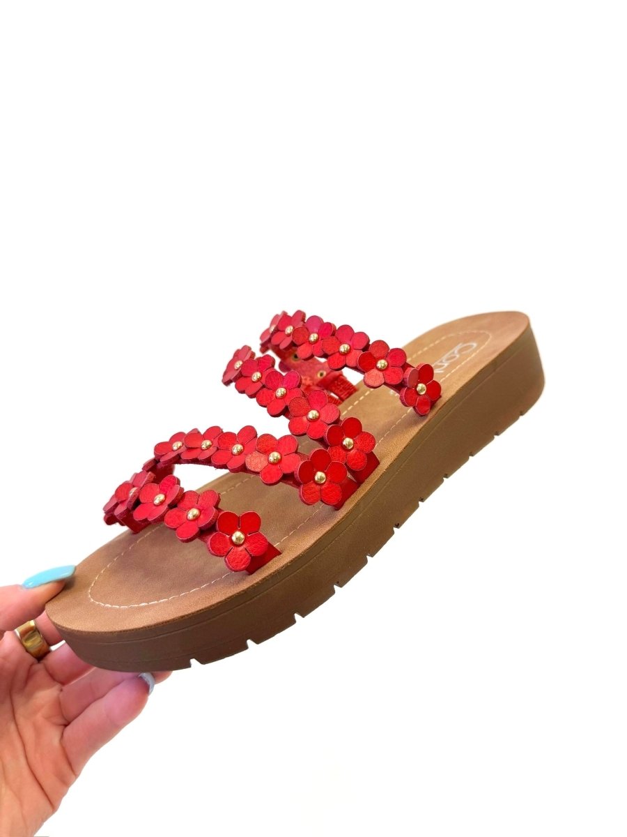 PRESALE: Corky's Red Garden Party Sandals - Macoma Boutique304 Sandals