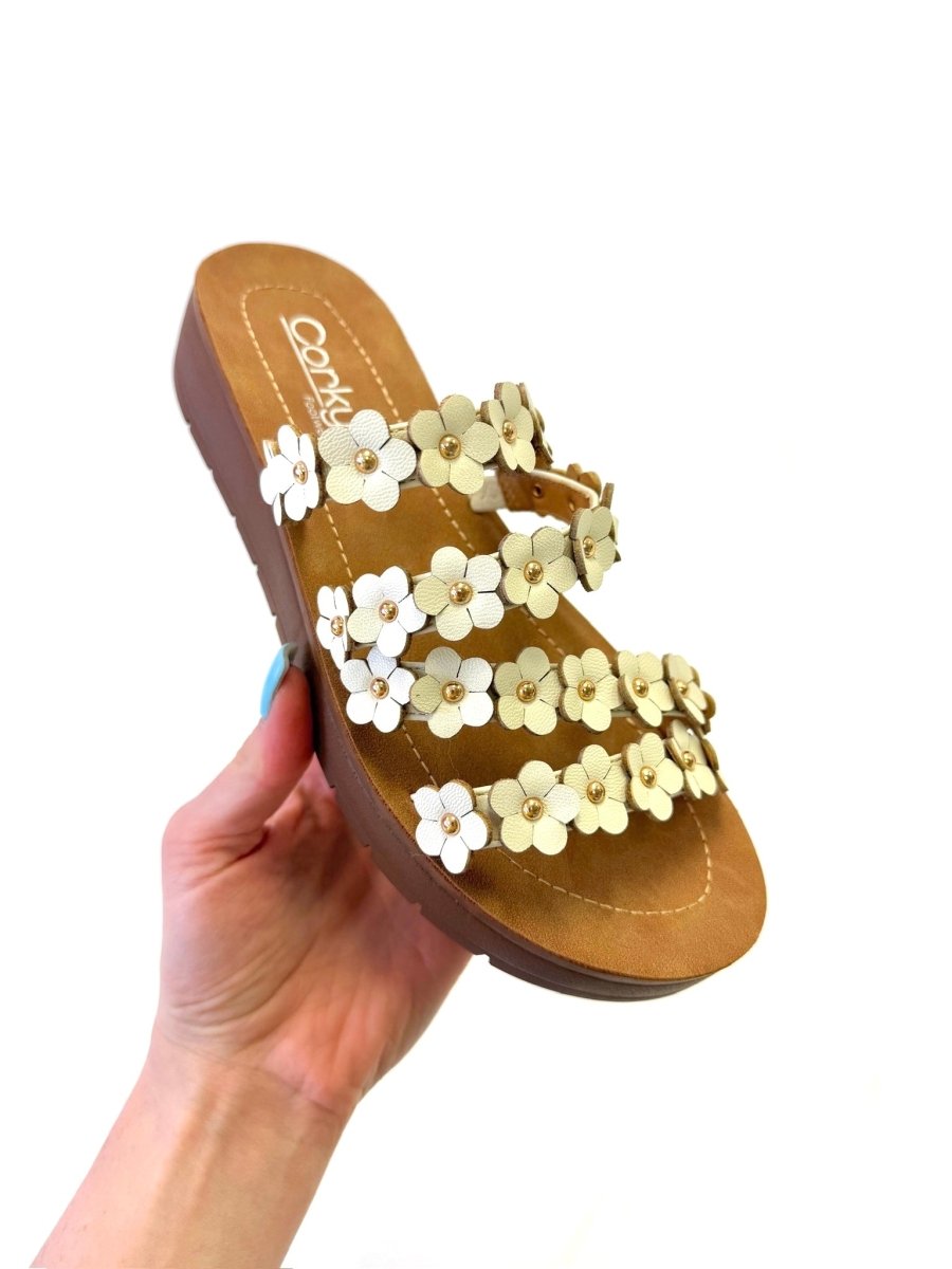 PRESALE: Corky's White Garden Party Sandals - Macoma Boutique304 Sandals