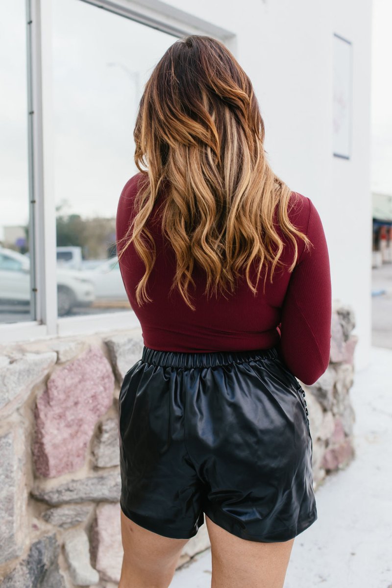 Rebel Heart Faux Leather Shorts - Macoma Boutique180 Shorts