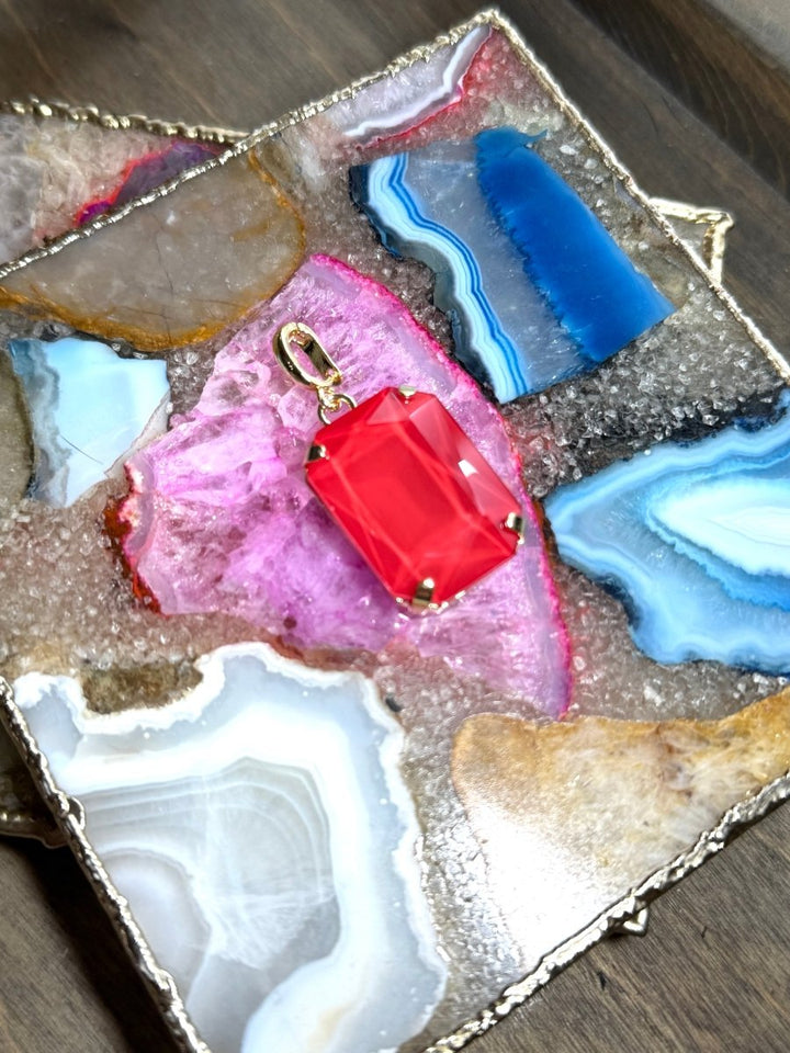 Rectangular Charm in Cranberry Crush - Macoma Boutique315 Jewelry