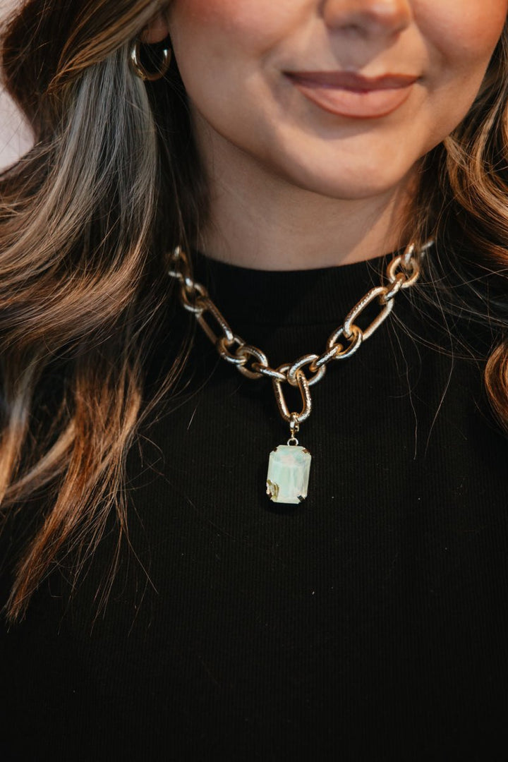 Rectangular Charm in White - Macoma Boutique315 Jewelry