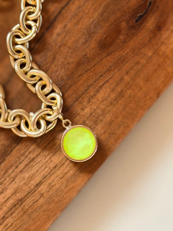 Round About Charm In Neon Yellow - Macoma Boutique315 Jewelry