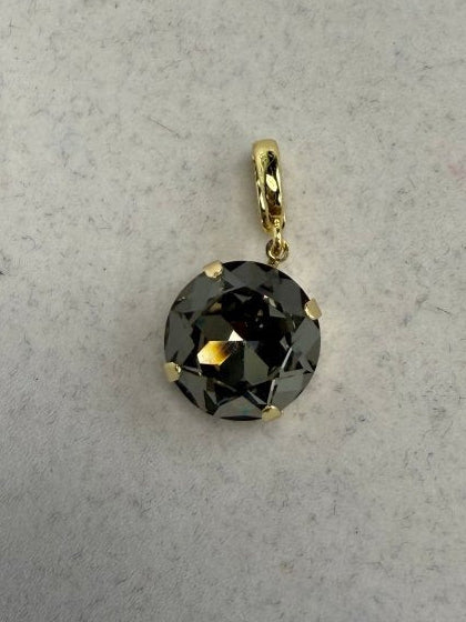 Round Charm 12MM in Smoke - Macoma Boutique315 Jewelry