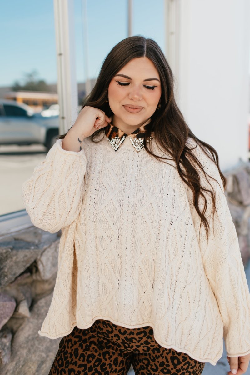 Shirt Collar In Clear Leopard - Macoma Boutique310 Accessories/Jewelry