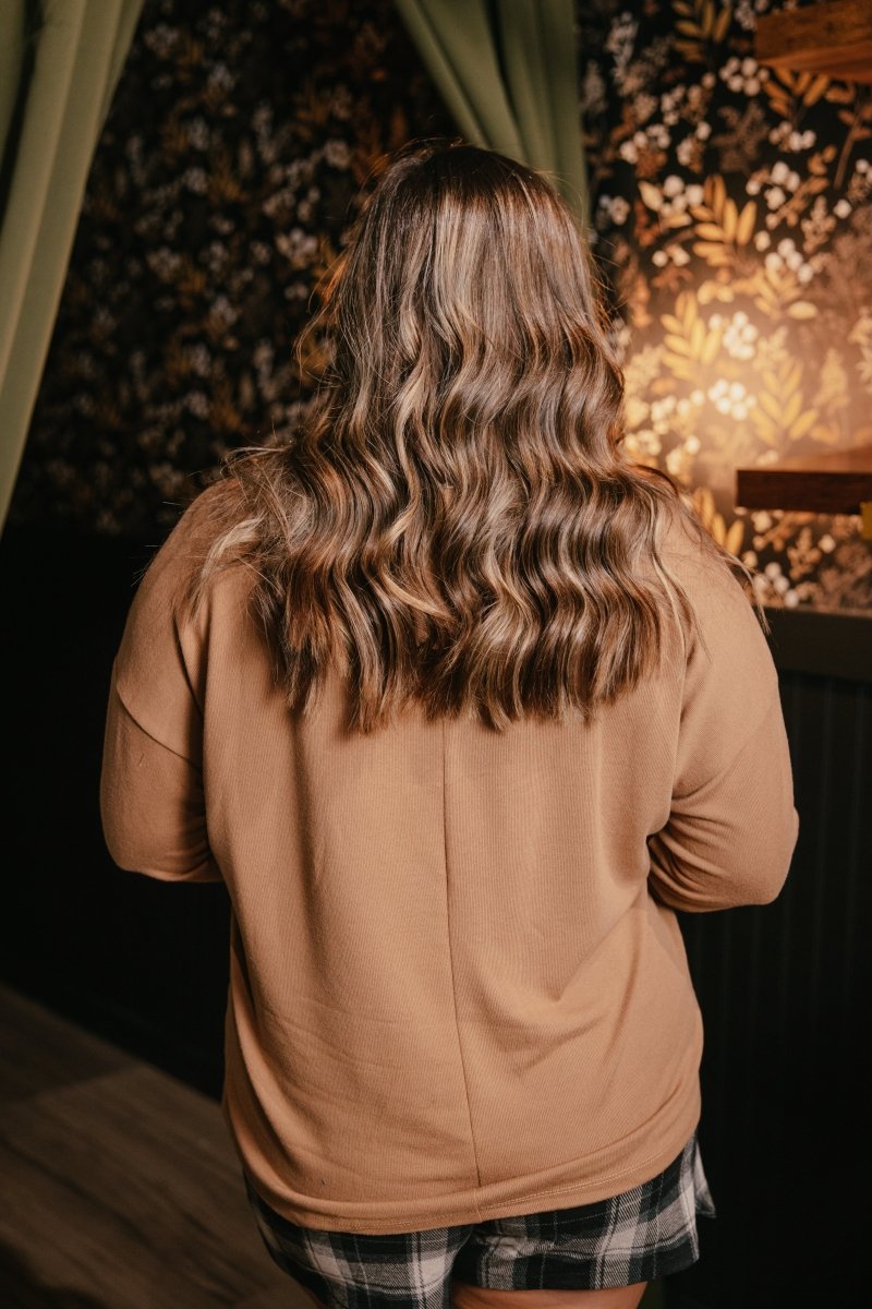 Simple and Sweet Top In Brown - Reg & Curvy - Macoma Boutique120 Long Sleeve